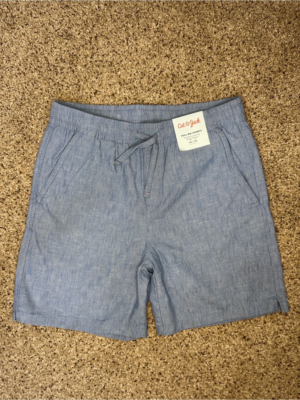 Light Blue Kids Drawstring Shorts XL (14)